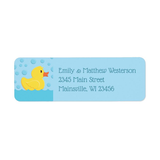 Etiketten auf Gummi Ducky Rücksendeadresse (Vorne)
