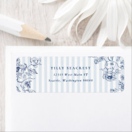 Etiketten Aufkleber mit Rücksendeadresse in Blau