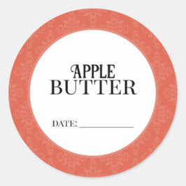 Etiketten für Apfelbutter-Einmachdeckel Runder Aufkleber