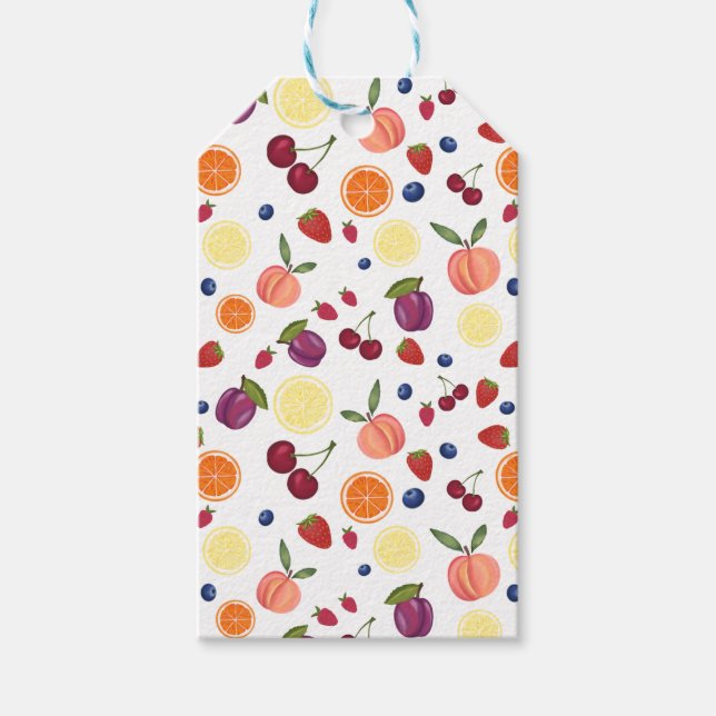 Etiketten für Aquarellfrüchte Geschenkanhänger (Vorderseite)