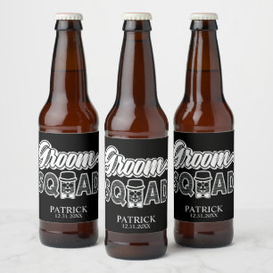 Etiketten für Bierflaschen der Groom Squad