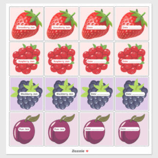 Etiketten für gemischte Fruchtmarmelade, individue