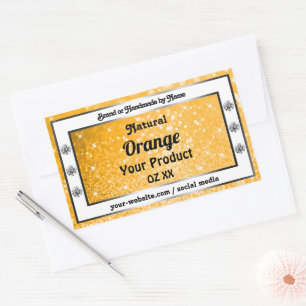 Etiketten für helle Orange-funkelnde Glitzer Rechteckiger Aufkleber