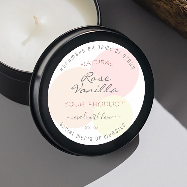 Etiketten für hübsche Produktverpackungen Pastelfa Runder Aufkleber (Von Creator hochgeladen)