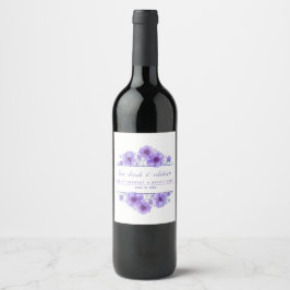 Etiketten für lila Anemone-Blume Hochzeiten