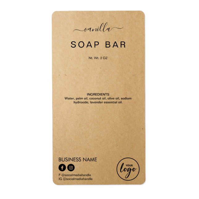 Etiketten für Minimalistische Seifen-Bar (Vorne)
