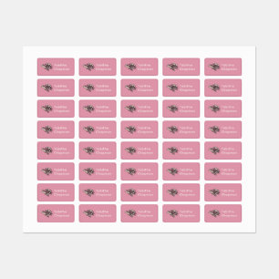 Etiketten für rosa Meeresschildkröten-Kleidung