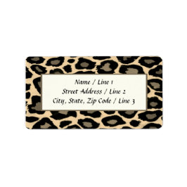 Etiketten für Schwarz-Tan-Leopard-Druckadresse Adressaufkleber