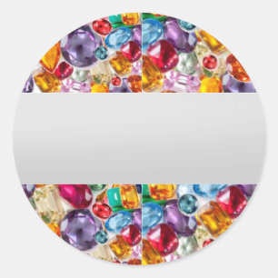 Etiketten GEMS Juwelen TEXT drucken oder Handschre Runder Aufkleber