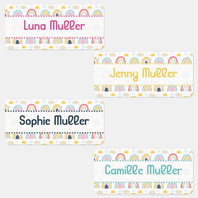 Etiketten Kleidung für Kinder Regenbogen (Gruppe)