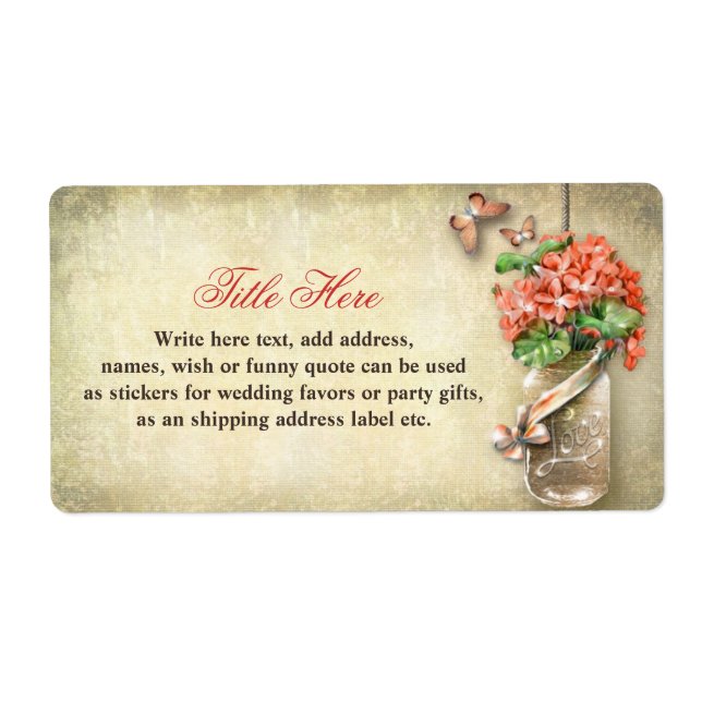 Etiketten mit rustikalem Brustkorb (Vorne)