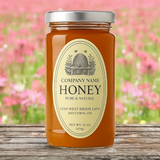 Etikettenaufkleber für Bienenstock Ovaler Aufkleber (Von Creator hochgeladen)