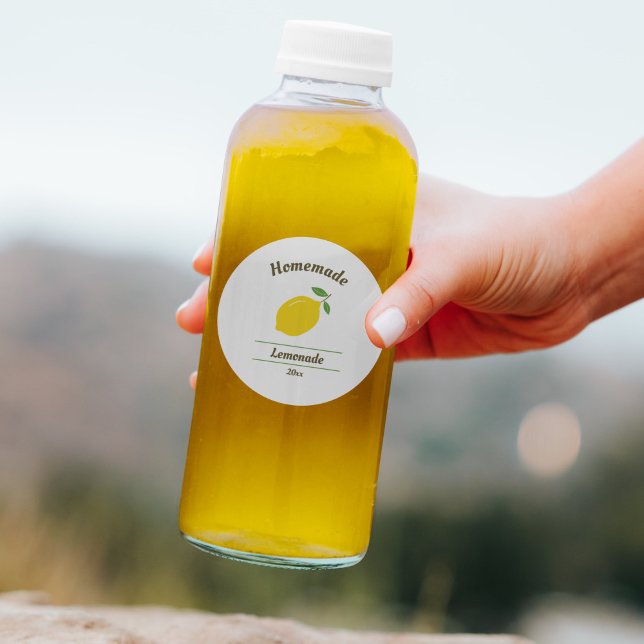 Etikettenaufkleber für hausgemachte Lemonade oder  Runder Aufkleber (Lemon Label Sticker for Homemade Lemonade or Jam)