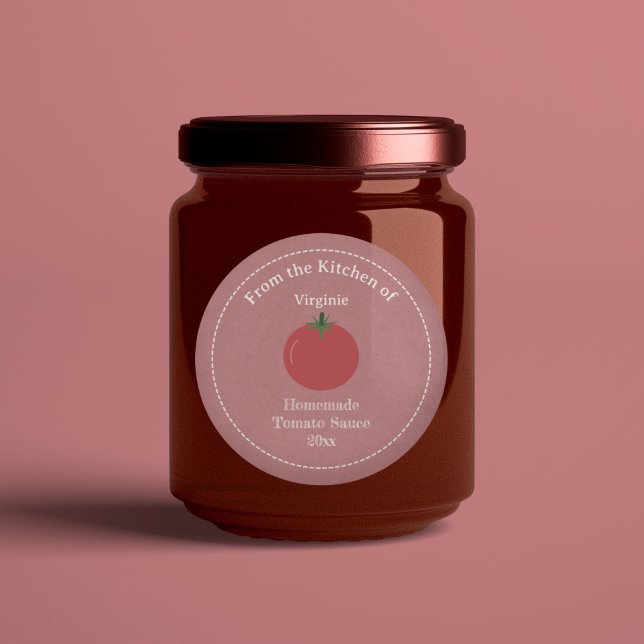 Etikettenaufkleber für Kraft und Rustikal Runder Aufkleber (Kraft & Rustic Tomato Sauce Label Sticker)