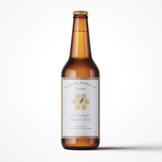 Etikettenaufkleber für Rustikal-Honig oder Milchfl Weinetikett (Rustic Honey or Mead Bottle Label Sticker)