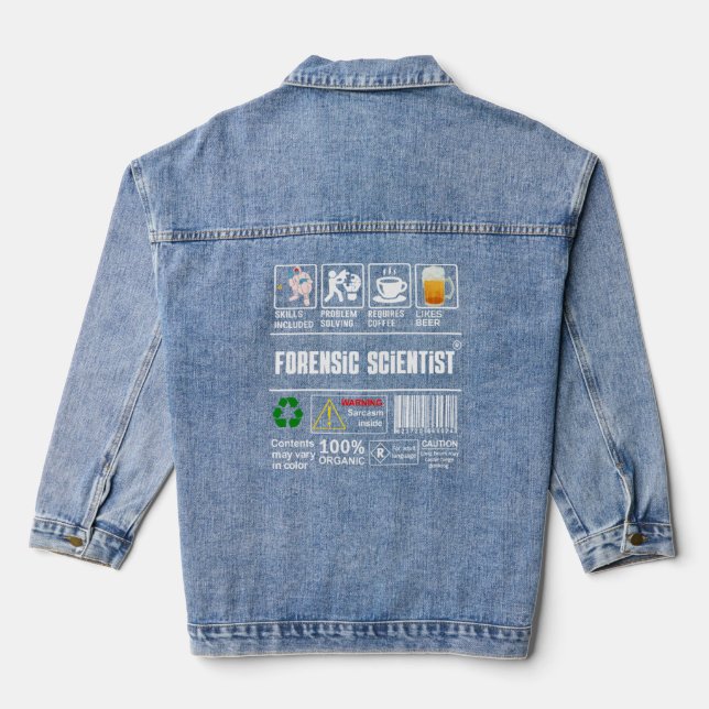 Etikettenhülle für forensische Wissenschaftler Jeansjacke (Rückseite)