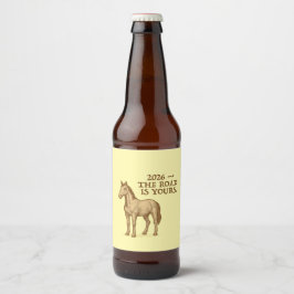 Etikettensätze mit motivierendem Text und Pferd Bierflaschenetikett