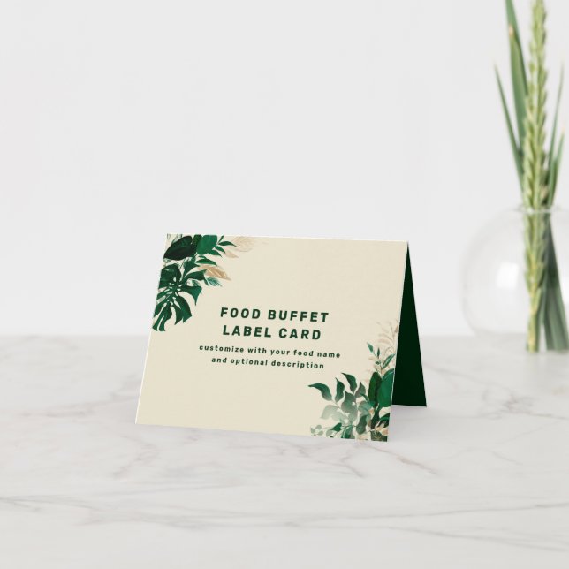 Etikettenschild für tropische Blätter zum Hochzeit (Vorderseite)