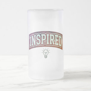 "Étincelle Inspiré" Mug de verre dépoli