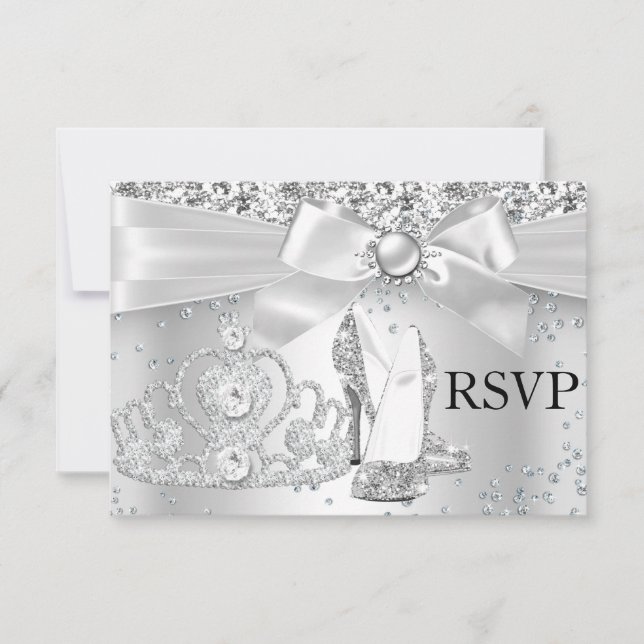 Étincelle Tiara Talons Silver Sweet 16 RSVP (Devant)
