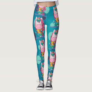 Étincelles Unicorn Party Blue Dots Leggings