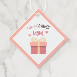Etiqueta de regalo de diamante de mamá rosa suave geschenkanhänger