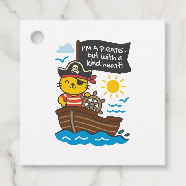Etiqueta gato pirata geschenkanhänger (Vorderseite)