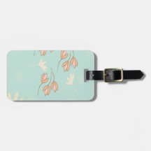 Etiqueta para maletas con diseño floral.