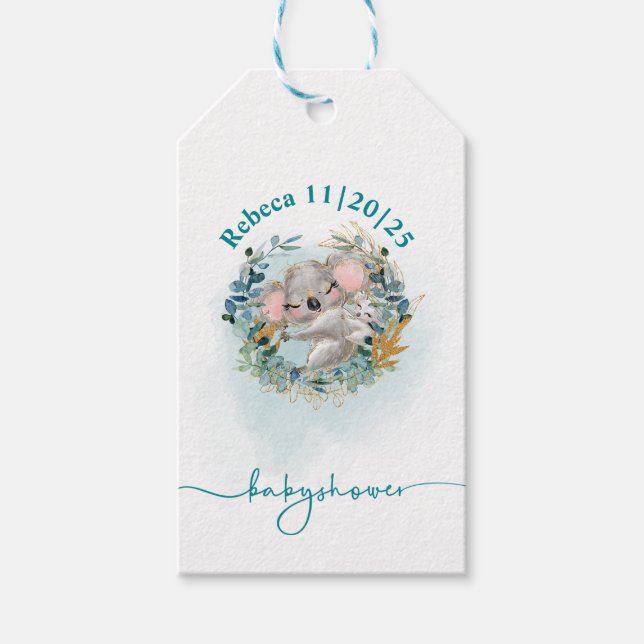 Etiqueta para regalos Baby Shower Geschenkanhänger (Vorderseite)