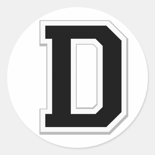 Étiquetez la lettre initiale D en Stickers Noir (Devant)
