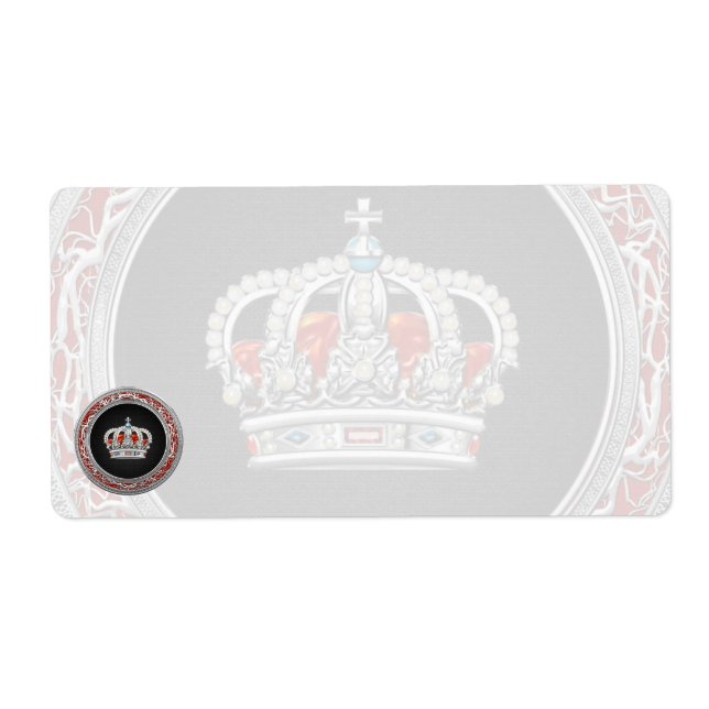 Étiquette [100] Prince-Princesse King-Queen Crown [Argent] (Devant)