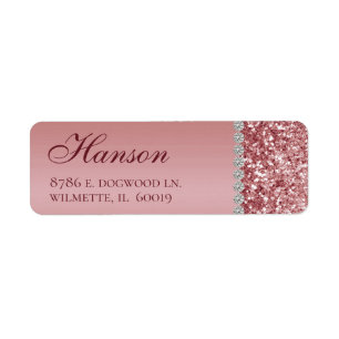 Étiquette 100th Birthday Elegant Rose Gold Return Adresse