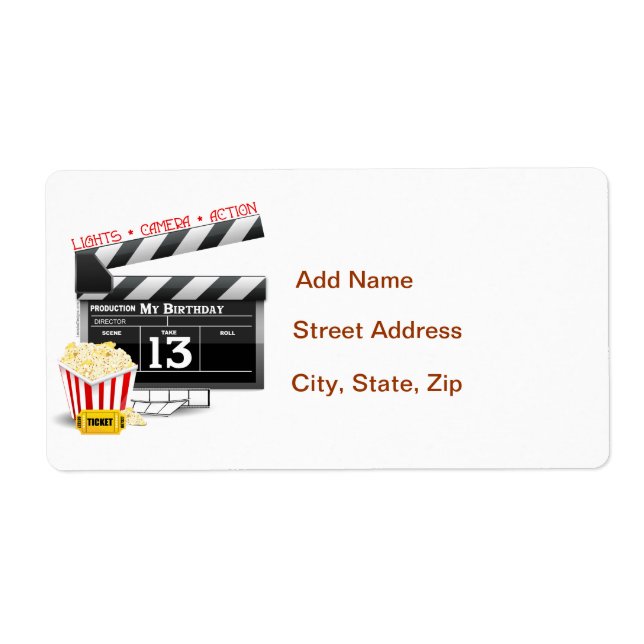 Étiquette 13e anniversaire de la fête du cinéma (Devant)