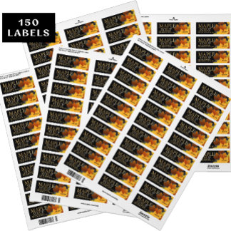 Étiquette 150 Colorful Maple Leaf Plastic Jug Syrup labels