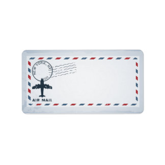 Étiquette 1,25 po x 2,75 po Adresse postale Avion de message