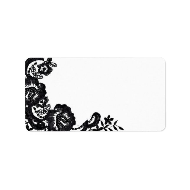 Étiquette 1,25 po x 2,75 po Adresse postale Black Lace Damas (Devant)