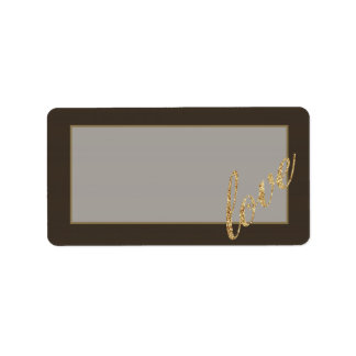 Étiquette 1,25 po x 2,75 po Adresse postale Gold Foil Partie