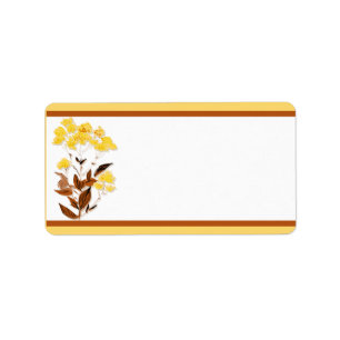 Étiquette 1,25 po x 2,75 po Adresse postale Pavot jaune mout