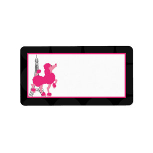 Étiquette 1,25 po x 2,75 po Adresse postale Pink Poodle Pari