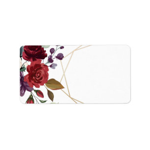 Étiquette 1,25 po x 2,75 po Adresse postale White Roses Gold