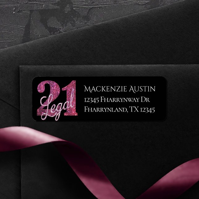 Étiquette 21 et juridique | Parties scintillant Pink Faux 21 (Créateur téléchargé)