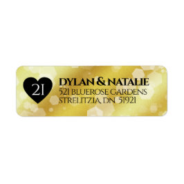 Étiquette 21ème anniversaire de Mariage en laiton