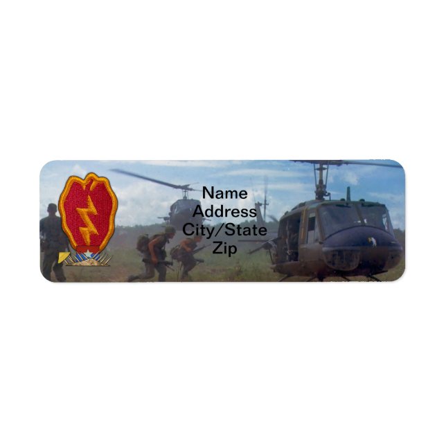 Étiquette 25e division d'infanterie timbre de guerre du viet (Devant)