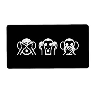 Étiquette 3 singes sages Emoji