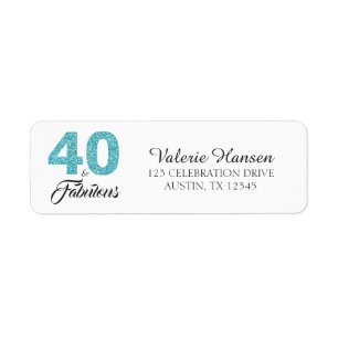 Étiquette 40 et fabuleux 40e Anniversaire Adresse de retour