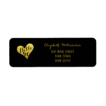 40e anniversaire Bonjour 40 Noir | Coeur Or Faux