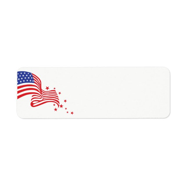 Étiquette 4 juillet American Flag et étoile (Devant)