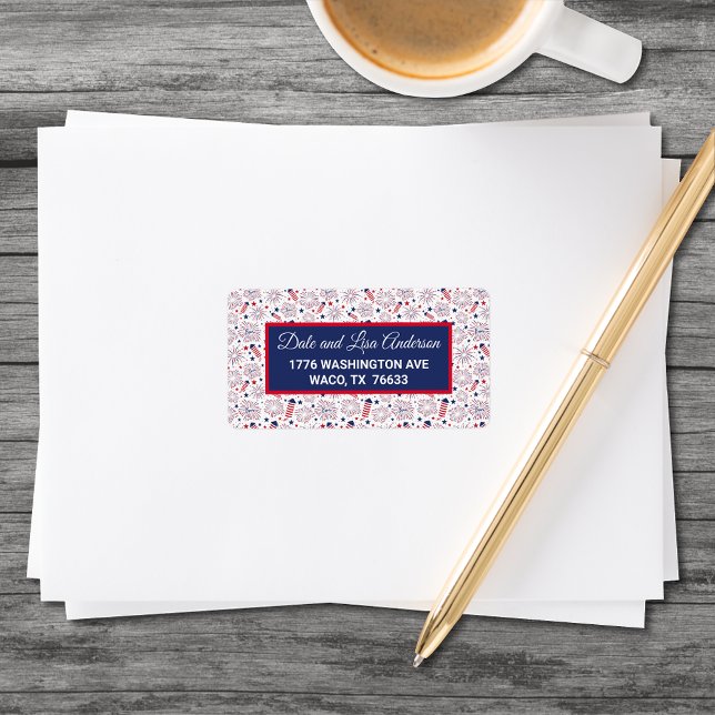 Étiquette 4 juillet Fête de l'Indépendance BBQ (Créateur téléchargé)