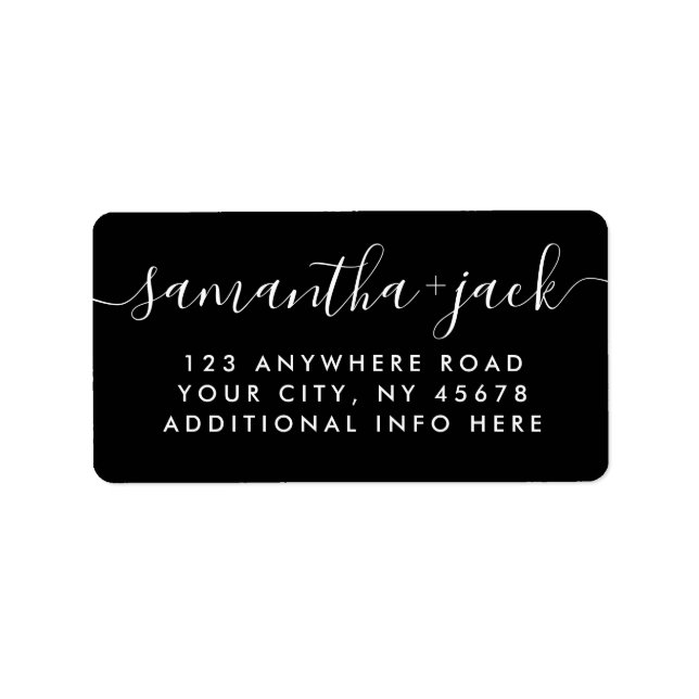 Étiquette 4 LIGNES Mariage moderne élégant Adresse de retour (Devant)