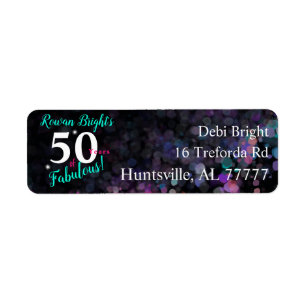 Étiquette 50 ans de fabuleuse parties scintillant noire